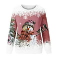 thumbnail image 4 of KHONTS Christmas Sweatshirt for Women Funny Long Sleeve Shirts Xmas Tree Snowman Reindeer Pullover Lightweight Tops Hot Pink XL, 4 of 4