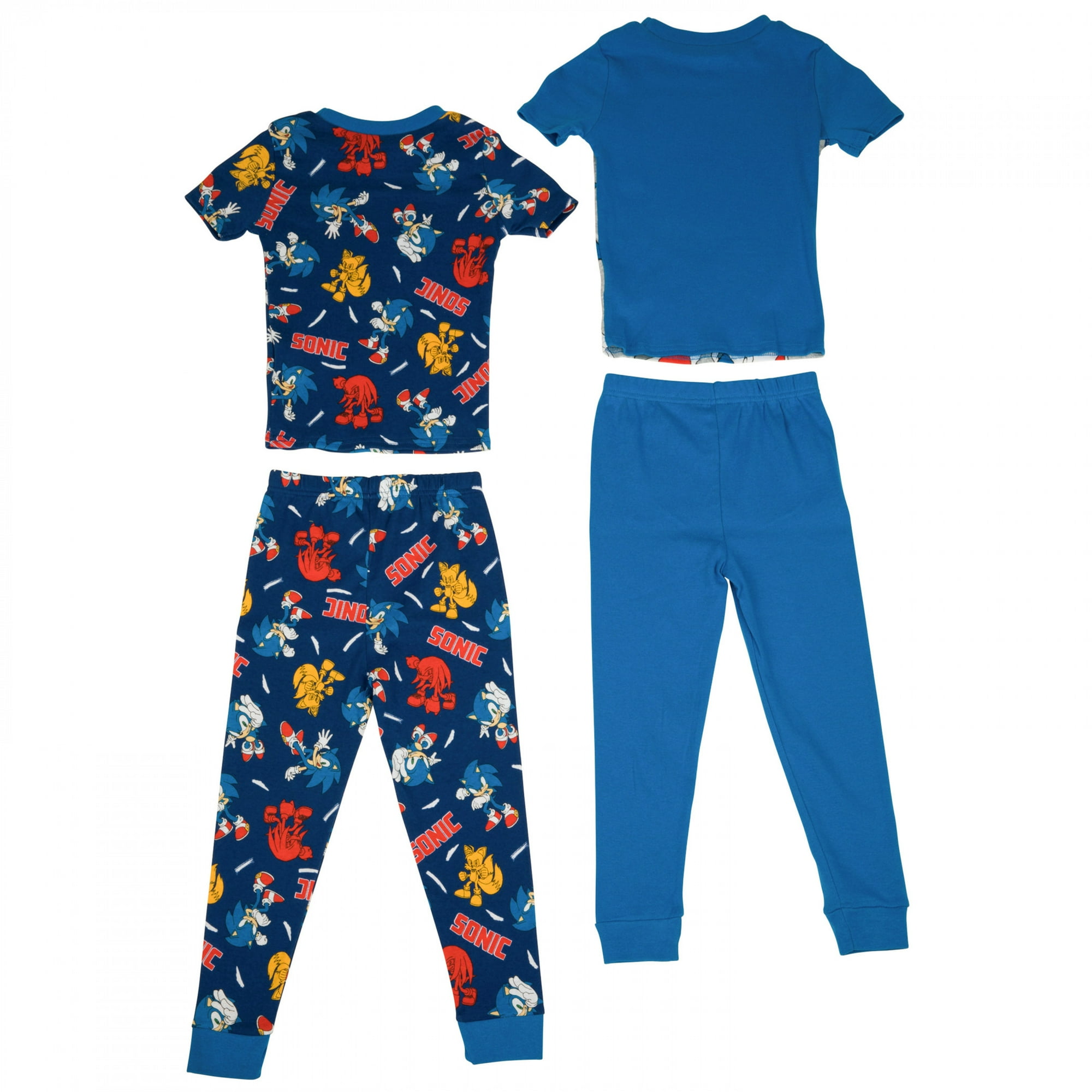 Sonic The Hedgehog Let s Roll 4 Piece Boys Pajama Set Size 8 Walmart