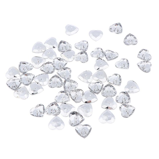 50 Uds. de cristal acrílico agujeros, botón de , , álbum de recortes, vestidos, , manualidades, decoración 18 mm Gloria Botones de cristal acrílico transparente