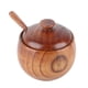 thumbnail image 4 of 1 tarro de madera maciza para especias, condimento, azucarero con cuchara y tapa para herramientas de cocina, 4 of 15