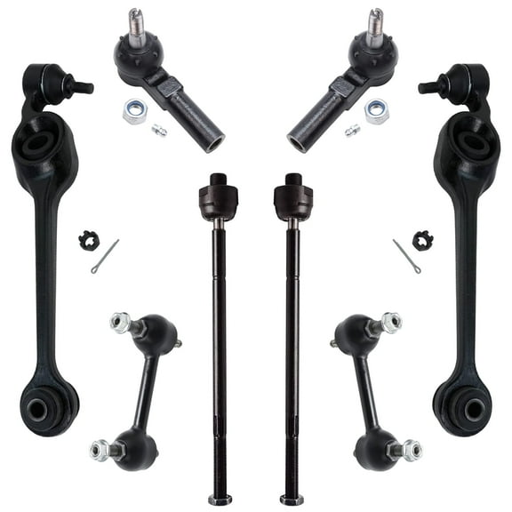 Detroit Axle - 8pc Front End Control Arms Kit for Saturn SC SC1 SC2 SL SL1 SL2 SW1 SW2, Lower Control Arms w/Ball Joint Sway Bars Tie Rods Replacement