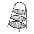 thumbnail image 4 of Cesta de frutas organizadora de encimera multiusos decoración cesta de hierro de pie para frutas Negro de 3 niveles, 4 of 9