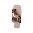 thumbnail image 2 of AXXD Women Brown Sandals Clearance Flat Bottomed Summer Outerwear Toe Strap Buckle Shoes Flat Heeled Beach Sandals, 2 of 6
