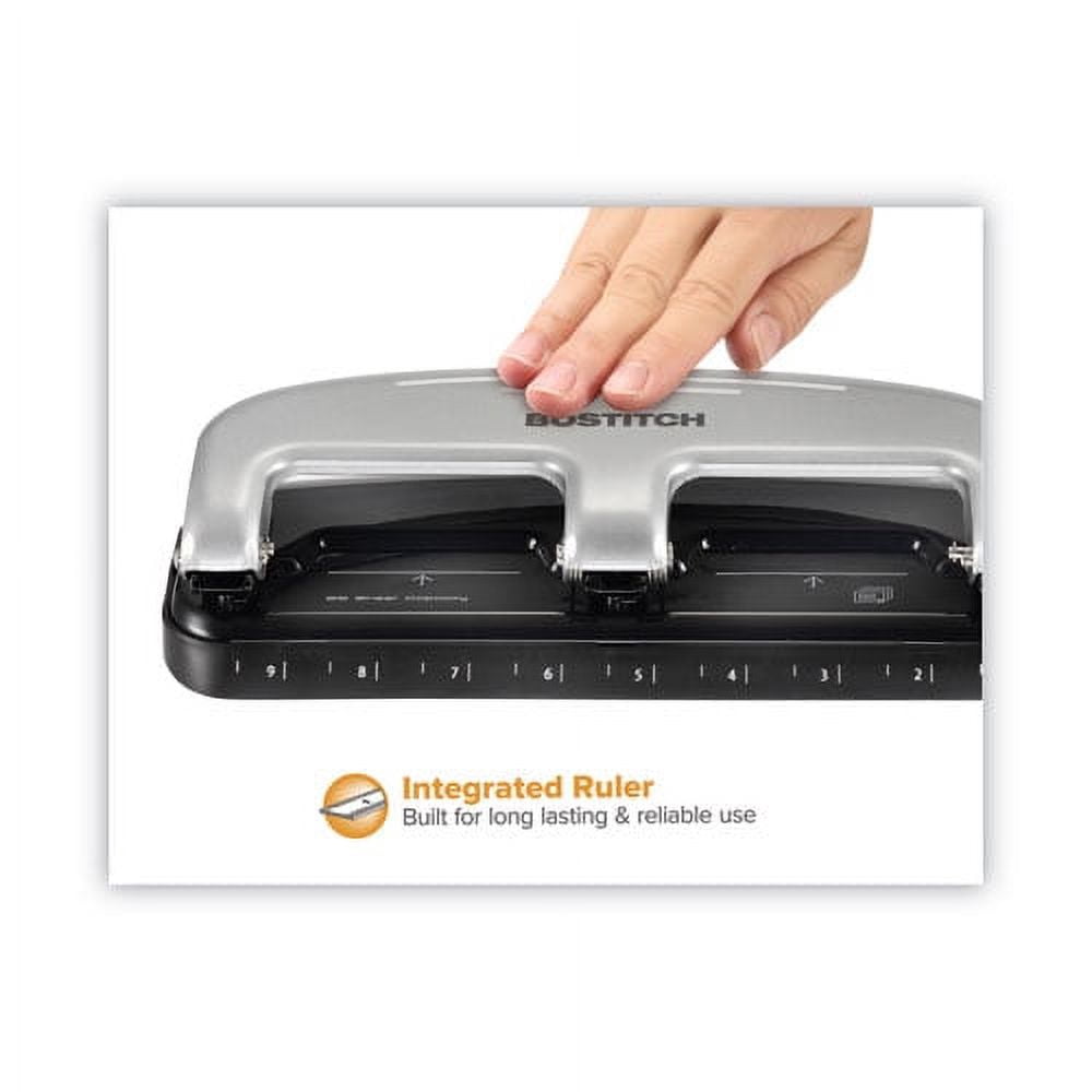 "20-Sheet Ez Squeeze Three-Hole Punch, 9/32"" Holes, Black/silver | Bundle of 5 Each"