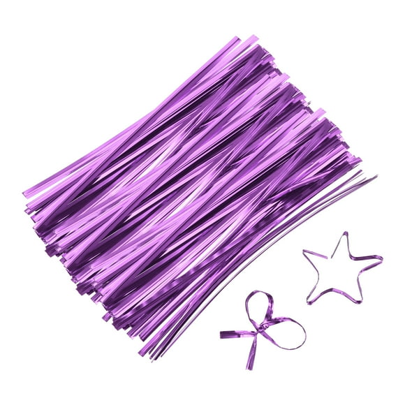 5" Twist Ties, Metallic Twist Ties, Reusable Plastic Coated Twist Ties, Pack of 800, Purple