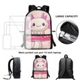 thumbnail image 6 of HUIACONG Pink Mushroom Axolotl Kids Backpack for Back to School Ergonomic Adjustable Straps Water Resistant Large Capacity for Students 6‑18 Daily Use, 6 of 6