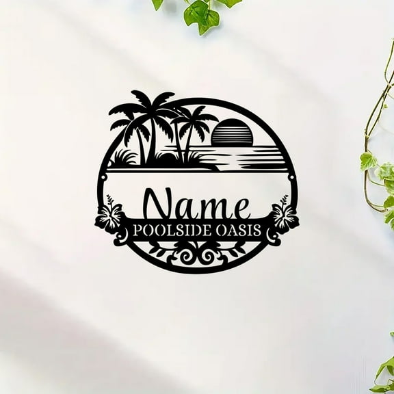 Custom Pool & Patio Sign, Backyard Decor, Swimming Pool Decor,Sign for Pool,Personalized Pool Sign, Family Name Sign Backyard