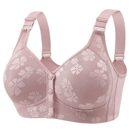 Baodmurt Push Up Bras for Women Lounge & Sleep Full-Figure Front Closure Lingerie  Underwear  Grey 44ABC