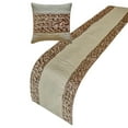 thumbnail image 4 of The HomeCentric King / Queen / Twin Brown Decorative Bed Runner Twin 53"x18" Bed Runner WITH One Pillow Cover, Patchwork, Velvet Texture, Knotts Bed Scarf on Velvet fabric - Velvet Twists, 4 of 5