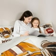 thumbnail image 5 of Manfei Rugby Gamer Full Size Comforter Sets,Football Sport Theme Bedding Comforter Set,Brown Beige Bedding Sets For Teens,Super Cozy Room Decor Reversible,3pcs, 5 of 8