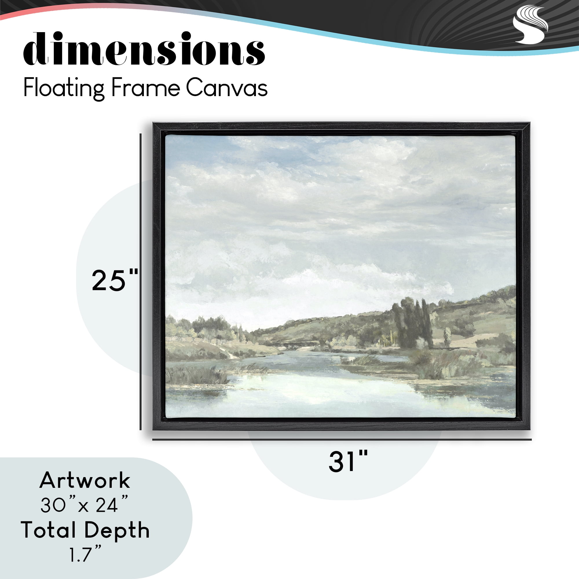Stupell Industries On The Water Landscape Black Framed Floater Canvas Wall Art, design by Christy McKee