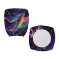 thumbnail image 5 of SCRAWLGOD Colorful Splash Whale Set of 2 Stretch Cover for Office Chair Seat Comfortable Non-Slip Desk Chair Seat Protector Split Easy to Install Swivel Chair Cover, 5 of 7
