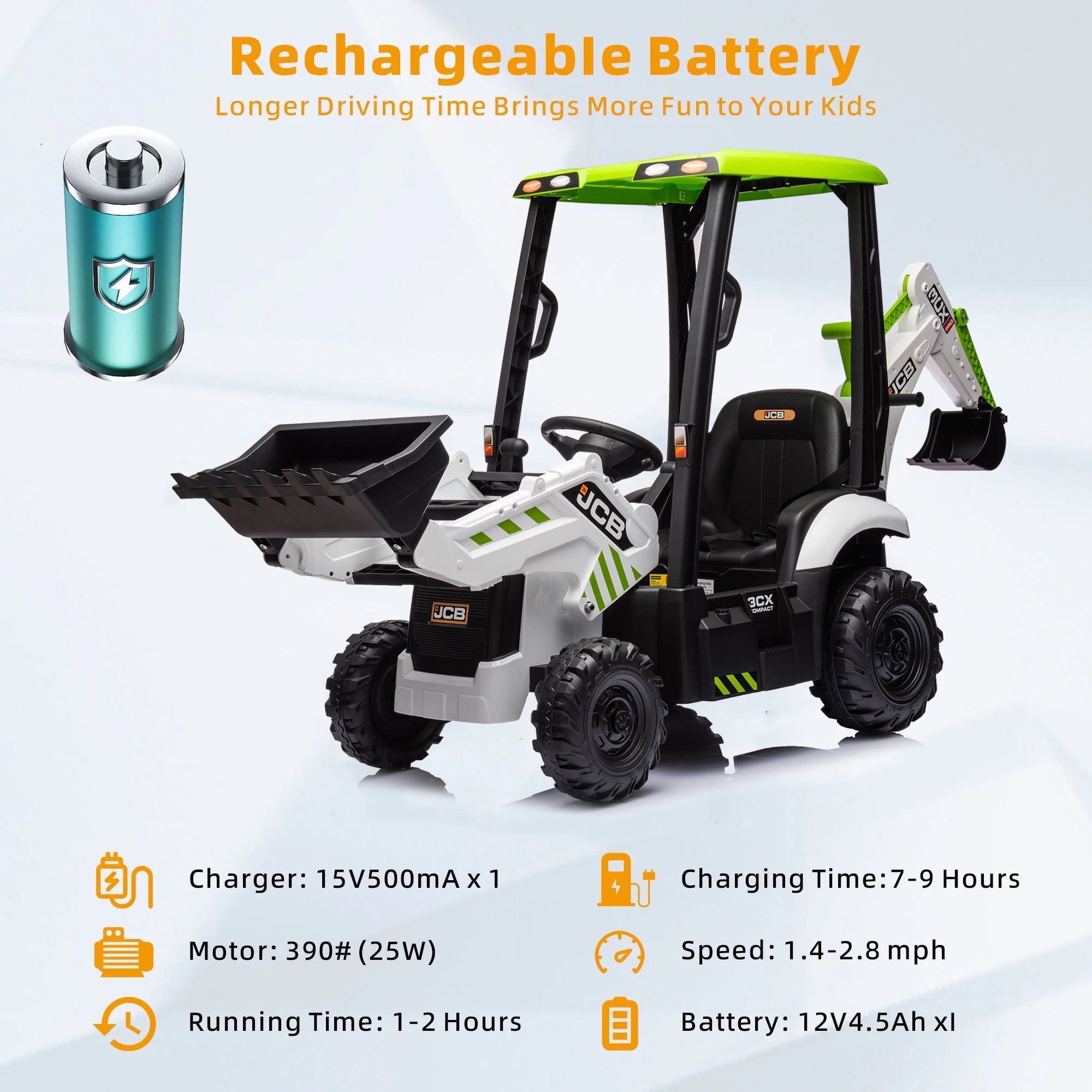 Jcb battery operated ride on digger clearance
