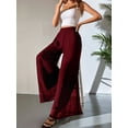 thumbnail image 5 of Women'S Chiffon Dress Beach Wide Leg Palazzo Pants Trouser Wine Red XL, 5 of 7