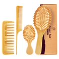 thumbnail image 1 of MoyRetty Juego de peines y cepillos de bambú para el cabello, cepillo de madera natural para desenredar, para cabello grueso, fino, rizado, liso, ondulado, seco, fino, para hombres, mujeres y niños, s, 1 of 5