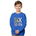 thumbnail image 5 of MAIHAN-Six Seven Print Kids Pullover 67 Sweatshirt Six Seven Long Sleeve Shirts- Unisex Graphic Crewneck Sweatshirt with 6 7 Design, Soft Top for Boys & Girls(Blue,13-14Years), 5 of 5