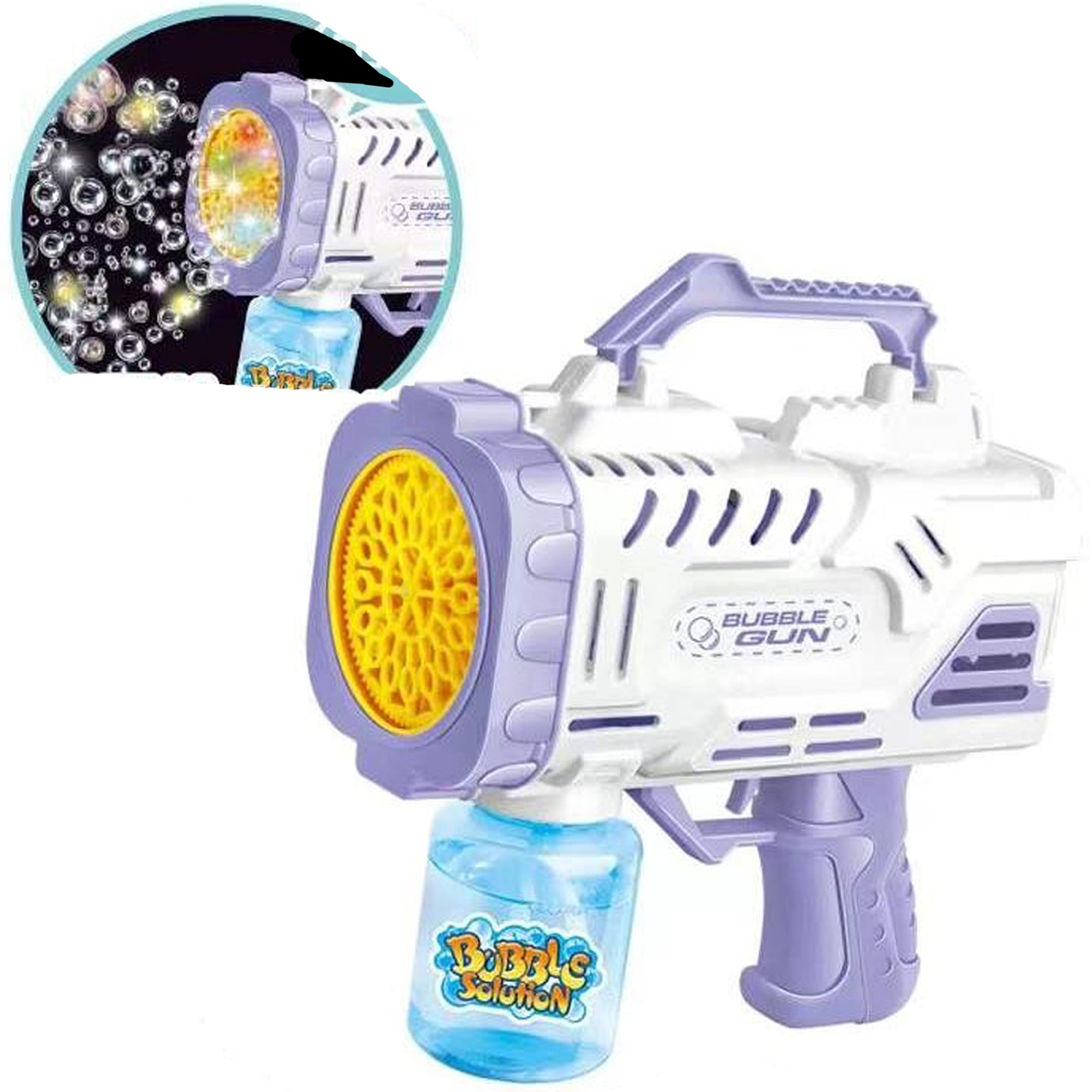 Girls Automatic Bubble Gun Light Up Machine For Parties Bazooka Bubbles