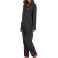 thumbnail image 2 of MecTo Sleepwear Notch Collar Full‑Button Front Placket Textured, Pajamas Set (Women's), 2 of 8