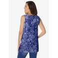 thumbnail image 2 of Woman Within Plus Size Perfect Printed Sleeveless Shirred V-Neck Tunic, 2 of 6