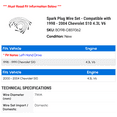 thumbnail image 2 of Spark Plug Wire Set - Compatible with 1998 - 2004 Chevy S10 4.3L V6 1999 2000 2001 2002 2003, 2 of 2