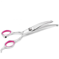 thumbnail image 1 of Queilt INF Dog scissors bent 19 cm Silver/Pink, 1 of 4