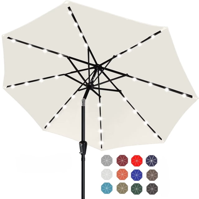 Sombrilla de patio ABCCANOPY, solar LED duradera con 32 luces