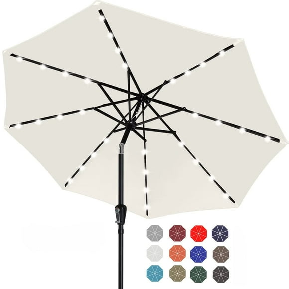 Sombrilla de patio ABCCANOPY, solar LED duradera con 32 luces