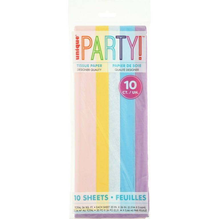 Unique Tissue Sheets 20x26 10pc Asted Pastel
