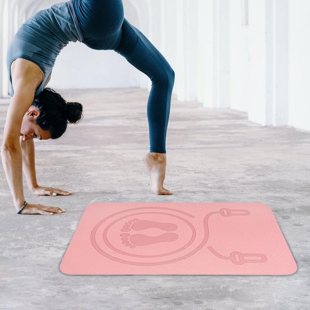 Colchoneta para saltar la cuerda, 60 x 40 cm, para hombre y mujer, para gimnasio en casa, suelo de entrenamiento, aislamiento acústico, absorción de Rosa