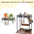 thumbnail image 5 of Pefilos 48" Hidden Cat Litter Box Enclosure Furniture with Cat Tree Tower, Iron and Wood Structure Privacy Cat House Washroom, Brown, 5 of 11
