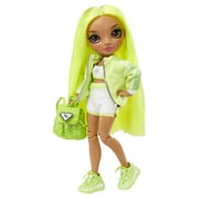 Rainbow High Jr High Karma Nichols- 9-inch NEON GREEN Fashion Doll with doll accessories- open and closes backpack. Great Gift for Kids 6-12 Years Old and Collectors