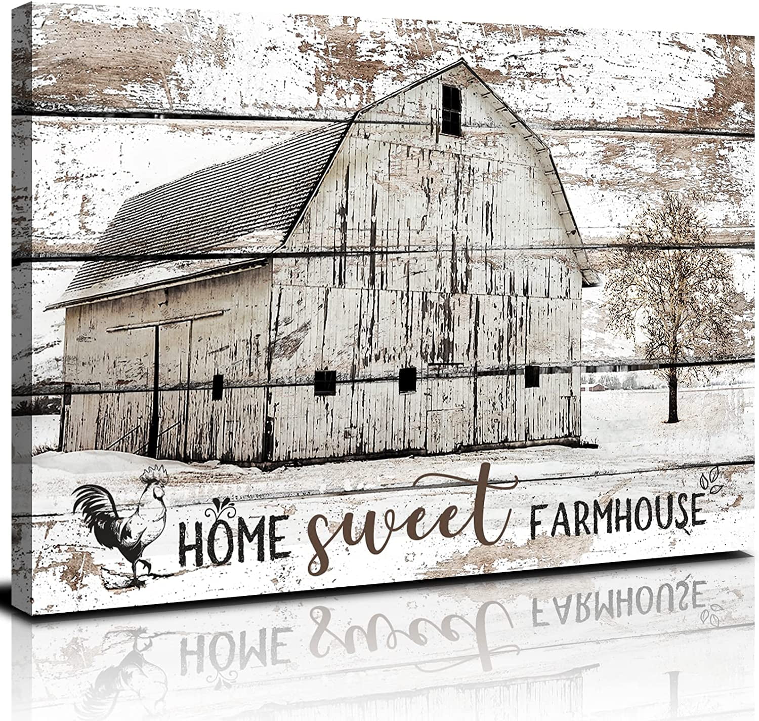 Farmhouse Barn Canvas Wall Art Country Wall Decor for Kitchen Pictures Rustic Home Sweet Signs