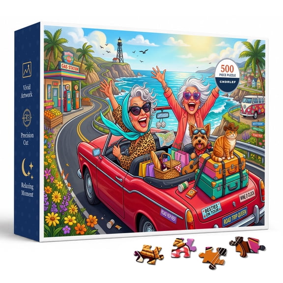 CNDRLEF Coastal Road Trip 500 Pieces Jigsaw Puzzle for Adults, 20.5 x 15 in