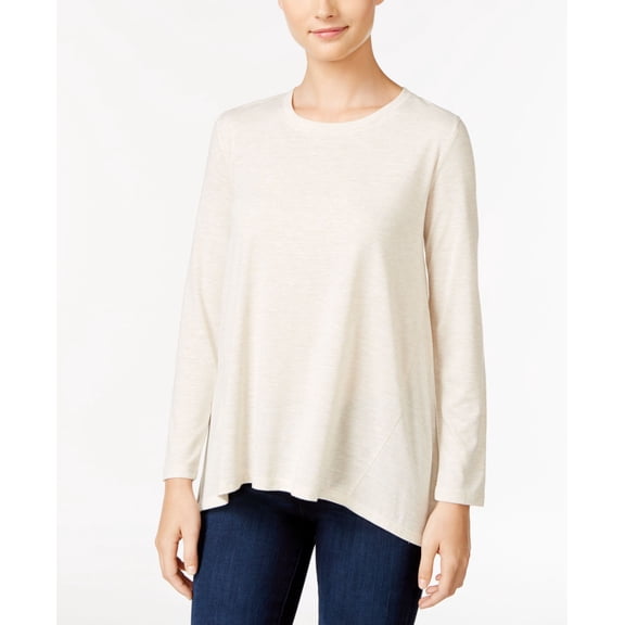 Style & Co Petite Sparkle Swing Top Warm Ivory PXS