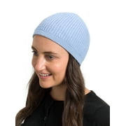 SnugZero Over-the-Ear Kufi Beanie Checkered Knit Adult, Baby Blue