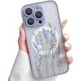 thumbnail image 6 of for iPhone 13 Pro Max Case Compatible with MagSafe for Clear Frosted PC Back Protector Flower Shockproof Floral Design Protective Women Girls Phone Cover - Lavender Blooms/Purple, 6 of 12