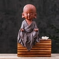 thumbnail image 2 of PEACNNG Buddha Statues Home Decor-Zen Decoration Statue Outdoor Garden Decoration,Table Shelf Figurines, Monk Tea Pet Zen Purple Clay Little Monk Chinese, Altar Meditation Giftss, 2 of 5