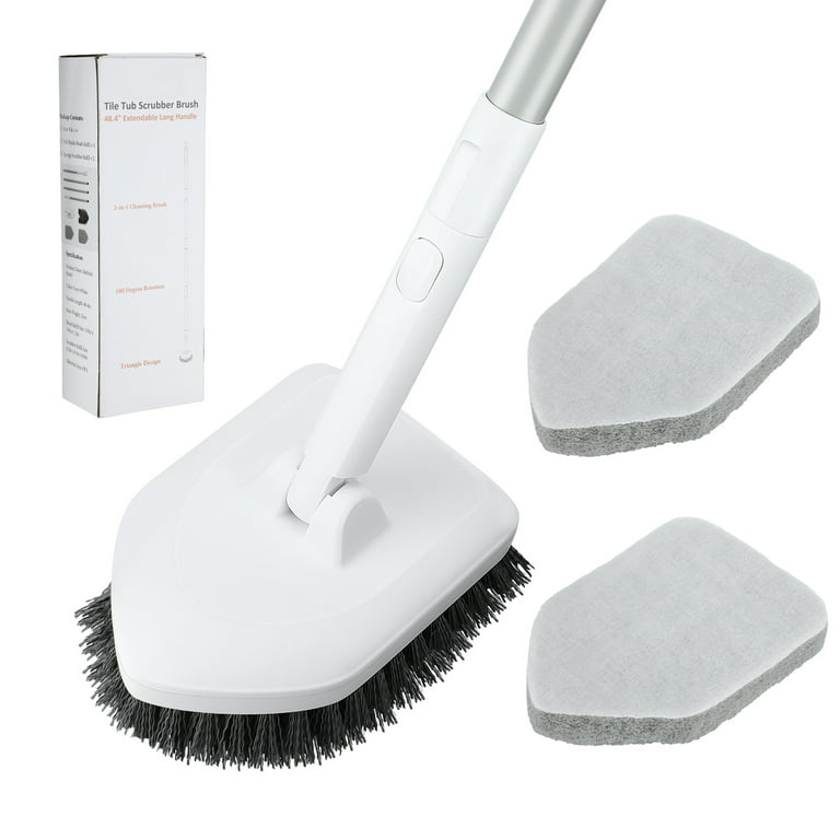 Scrub Cleaning Brush with Extendable Handle Rotatable Bathroom Shower  Cleaning Tub Tile Scrubber Brush Household Cleaning Brush