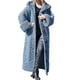 thumbnail image 1 of Abrigo de invierno para mujer, informal, mezcla de algodón, abrigo con capucha, cárdigan largo de punto grueso, 1 of 4
