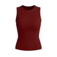 thumbnail image 6 of snilers Womens Tank Tops High Neck Sleeveless Ribbed Tank Casual Basic Thick Strap Slim Fitted Racerback Shirts L, 6 of 7