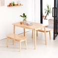 thumbnail image 3 of Livinia Aslan 47" Wooden Dining Table/Mid Century Modern Malaysian Oak Kitchen Table (Natural Oak), 3 of 10