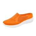thumbnail image 3 of Havenx Women Knit Mesh Slip on Mules Breathable Lightweight Mules Half Slippers Closed Toe Comfortable Fashion Casual Walking Shoes,Saffron 39(US-7.5), 3 of 6