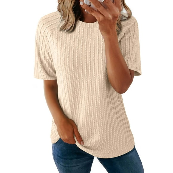 Camisetas Dokotoo Summer 2025 para mujer, cuello redondo y manga corta