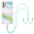 thumbnail image 2 of Alytech Galaxy A52 5G Case, Galaxy A52 4G Case, Soft TPU Rubber Stylish Marble Shockproof Anti-scratch Slim Lightweight Back Cover with Lanyard for Samsung Galaxy A52 5G/ Galaxy A52 4G, Green Pink, 2 of 4