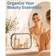 HOTOR Clear Toiletry Bag, TSA Approved, Waterproof Zippered Makeup & Toiletries Organizer, 6.0 x 8.8 x 2.2, 4-Pack
