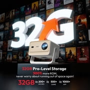 XGODY N6 Pro 1080P Netflix Licensed 700 ANSI Smart Projector with Wifi and Bluetooth,Aspect Ratio16:9 for Home Theater/Outdoor,1.3KG Light Gold,1Count