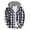 White, variant on Fjofpr Plaid Shirt Men Slim Fit Men Casual Patchwork Fashion Plaid Hooded Button Long Sleeve Shirt Blouse