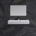 thumbnail image 3 of DAX Solid Surface Rectangular Single Bowl Vessel Bathroom Basin, Matte White, 3 of 4