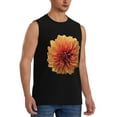thumbnail image 2 of Bixox Men's Orange Dalia Printed Shirt Sleeveless Fitness Tank Top-X-Large, 2 of 7