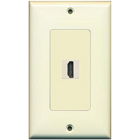 RiteAV 1 HDMI Port Female-Female Wall Plate Decorative Ivory